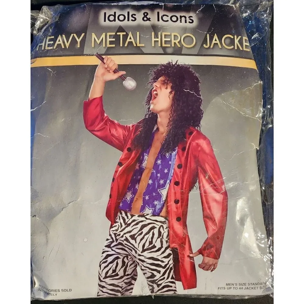Heavy Metal Hero Jacket Retro 80s Red Rockstar Jacket Adult Mens Up to Size 44